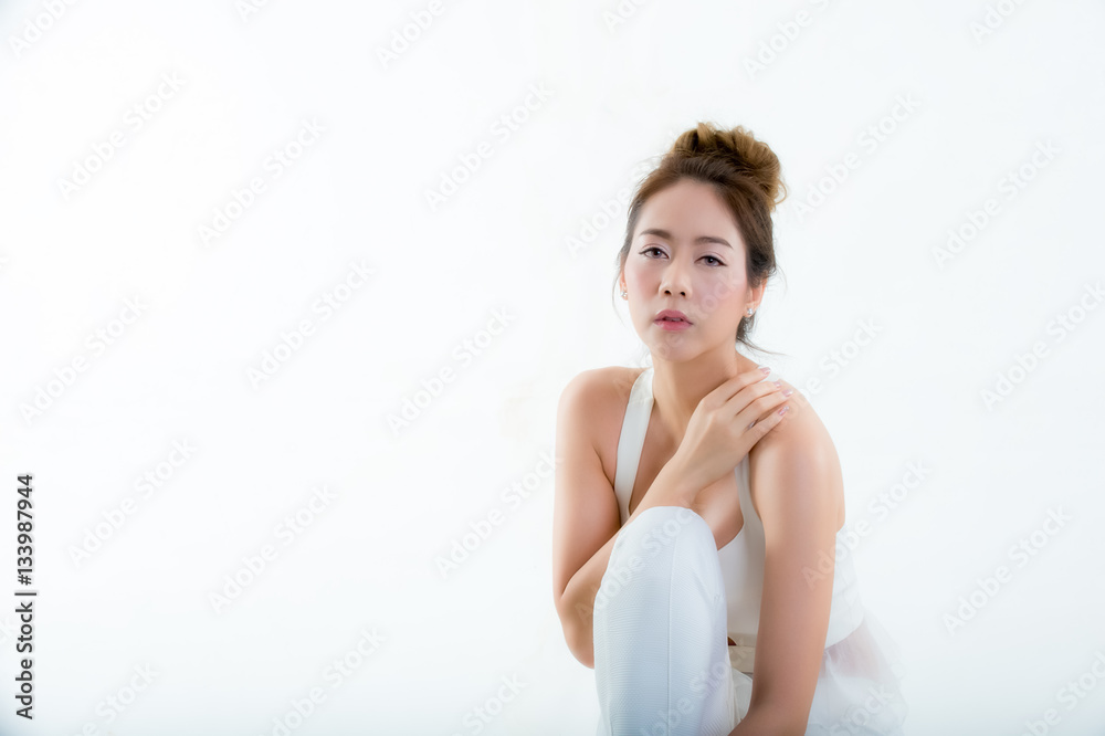 portrail young woman isolated white blackground portrail young woman isolated white blackground