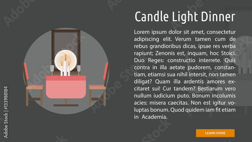 Candle Light Dinner Conceptual Banner