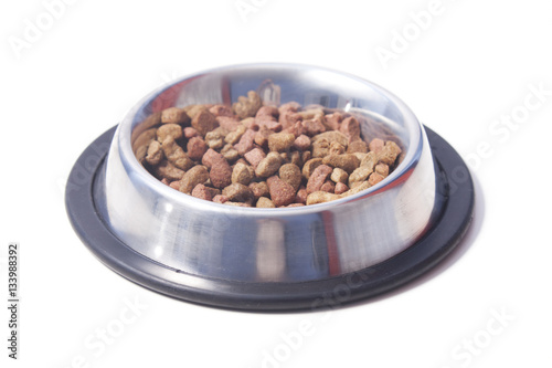 Balanced dry cat food in a bowl.