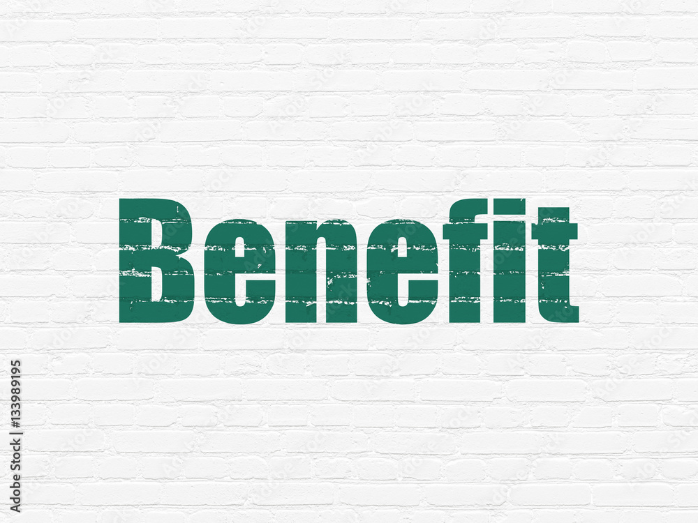 Business concept: Benefit on wall background Business concept: Benefit on wall background