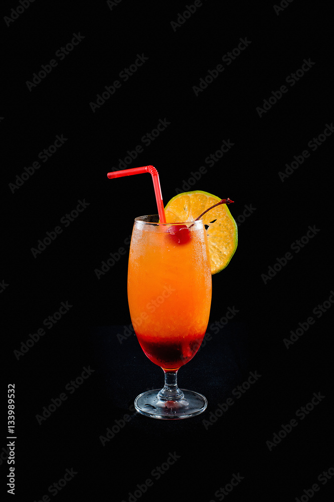 cocktails isolated on black background cocktails isolated on black background