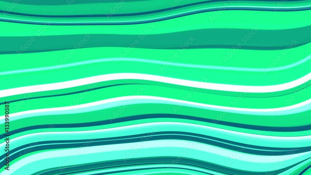 Green abstract animated background, the transition from the undulating bands of different widths, computer graphics Green abstract animated background, the transition from the undulating bands of different widths, computer graphics