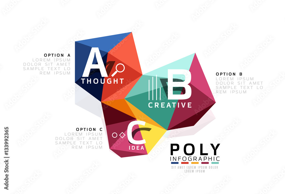 Abstract low poly infographics template Abstract low poly infographics template