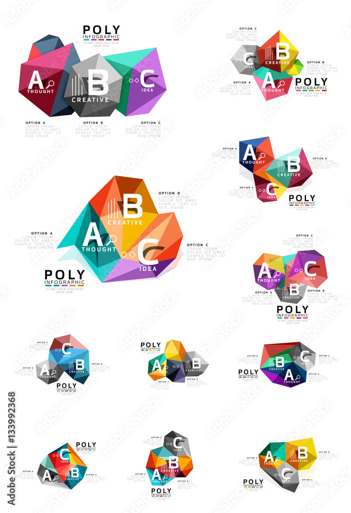 Fototapeta premium Abstract low poly infographics template
