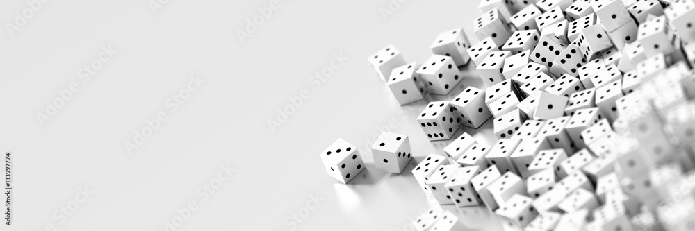 Infinite dices background, 3d rendering Infinite dices background, 3d rendering
