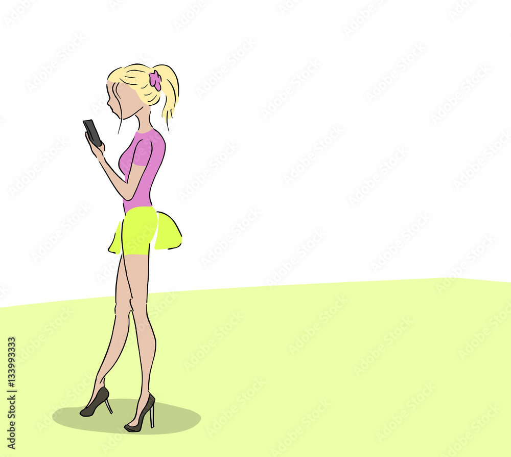 Meisje met mobiele telefoon