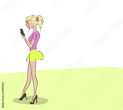 Meisje met mobiele telefoon