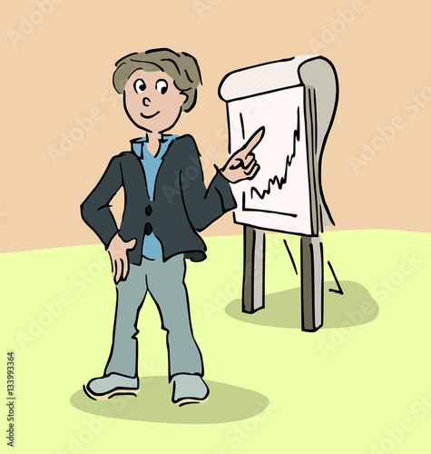 Presentatie stijgende lijn op flip-over