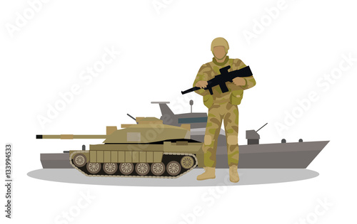 Armed Forces Vector Concept in Flat Design