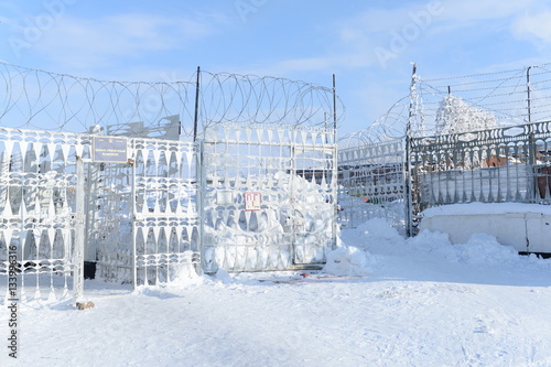 Fence in the colony of special regime. Inner perimeter. Russia
