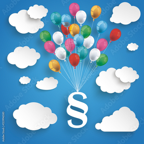 Paper Clouds Striped Blue Sky Balloons Paragraph