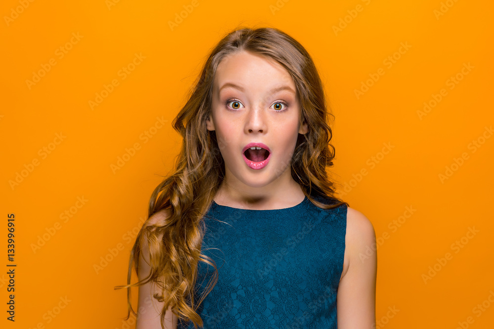 The surprised teen girl Stock Photo | Adobe Stock