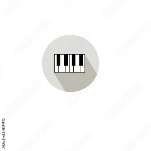 vector piano icon flat style