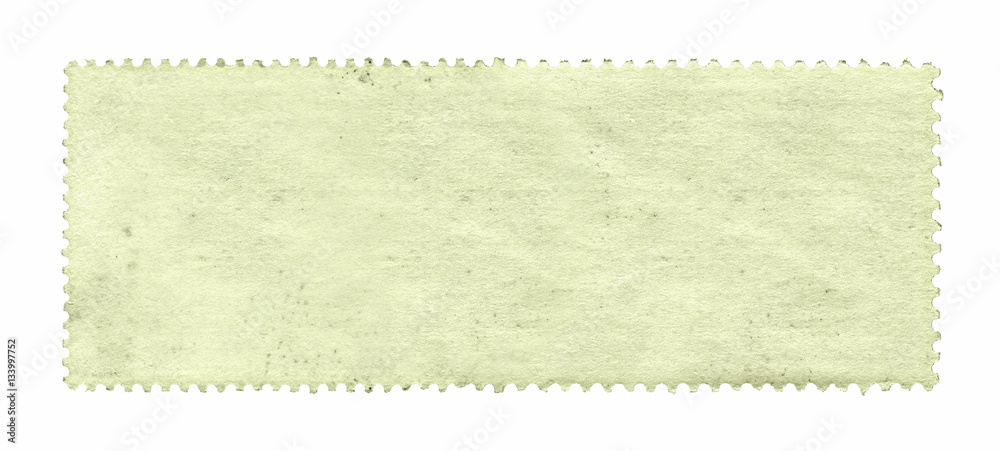 Blank postage stamp background textured isolated on white