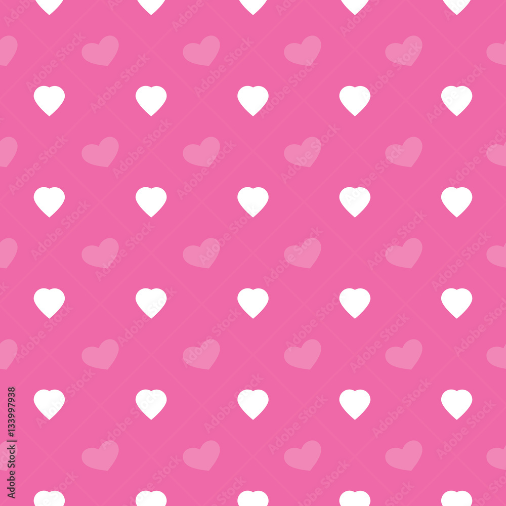 Abstract Seamless White and Purple Hearts Pattern - Valentine's Day Card or Background Vector Design 