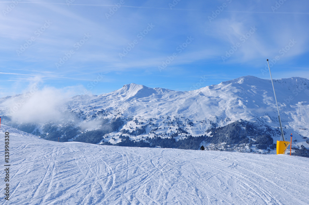Wintersport Schweizer Alpen: Skipiste auf dem Rothorn