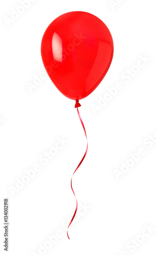 red happy air flying ball isolated on white