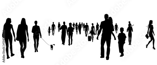 People silhouettes on the street
