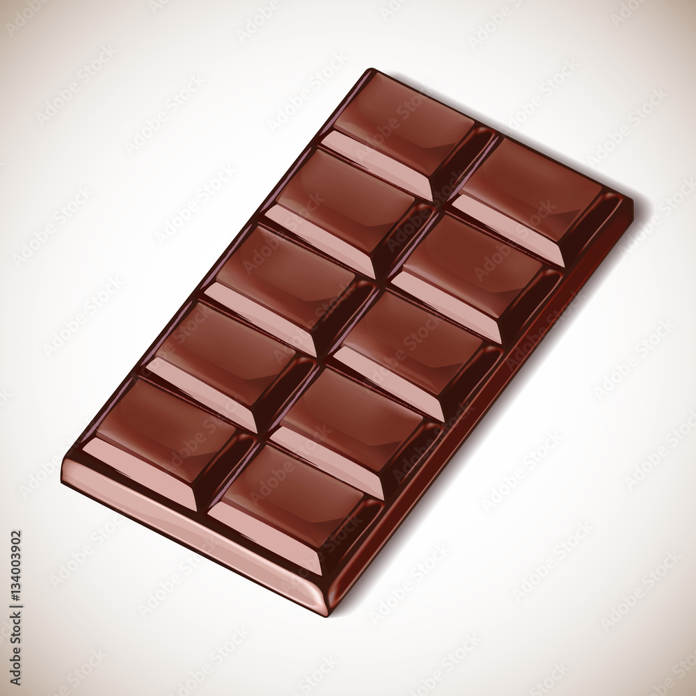 Fototapeta premium Chocolate bar vector realistic illustration