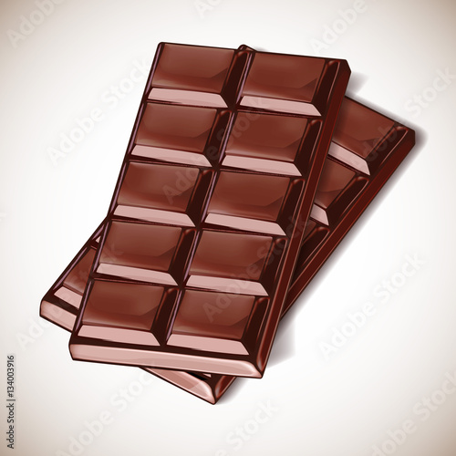 Chocolate bar vector realistic illustration