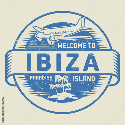 Stamp with the text Welcome to Ibiza, Paradise island