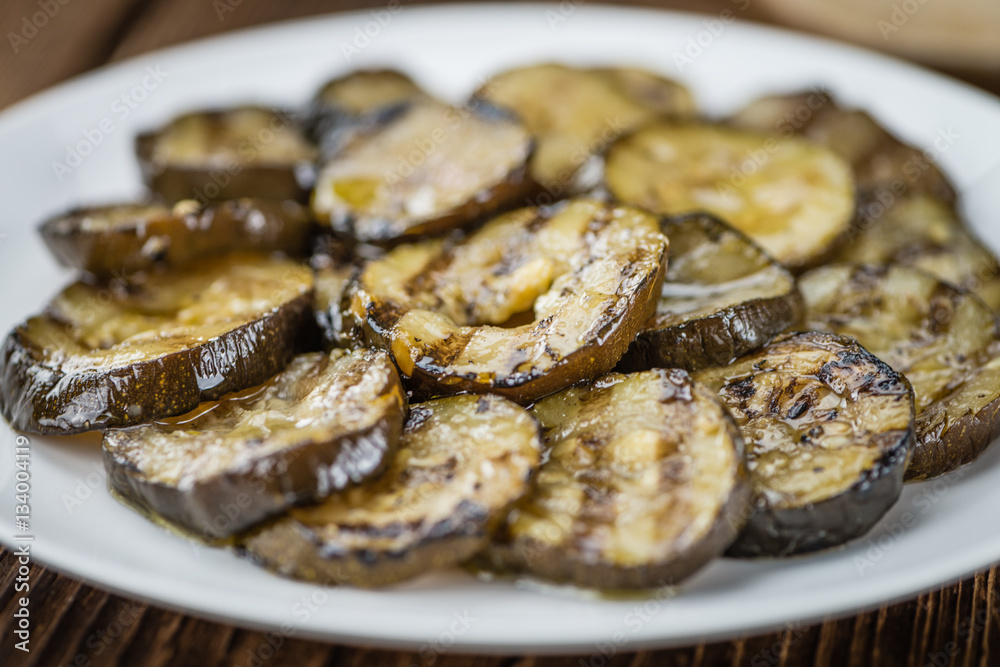 Portion of Zucchinis (grilled) (selective focus)