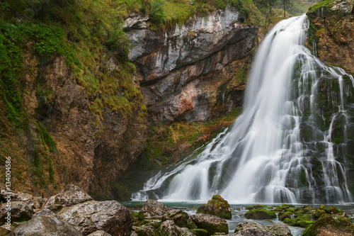 Beautiful Golling waterfall and near Golling and Salzach medieva