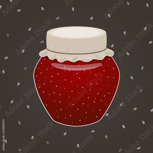 Jar of strawberry jam