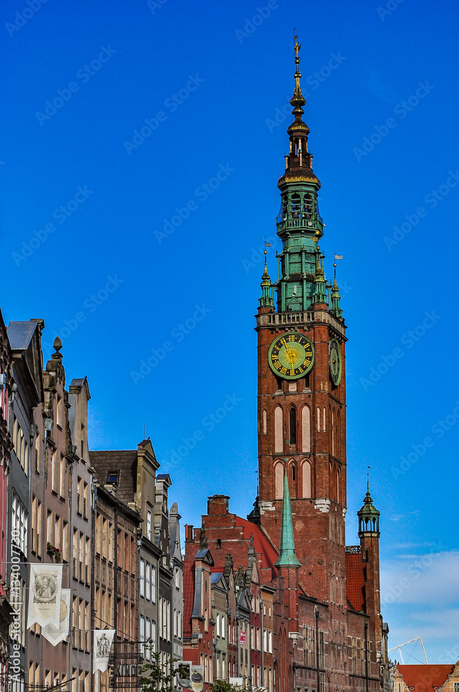Fototapeta premium Town hall in Gdansk (Gdańsk), Poland