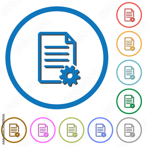 Document setup concept with cogwheel icons with shadows and