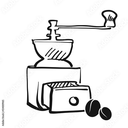 Kaffeemühle Handzeichnung