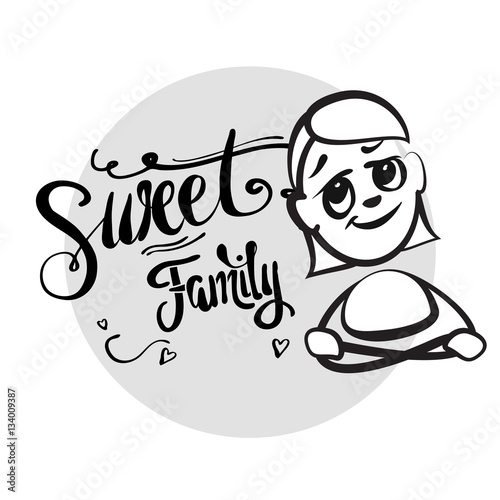 Strichmännchen Serie Emotionen - Süße Familie