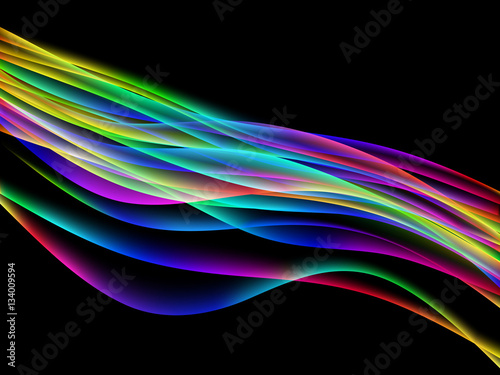 dinamyc flow, stylized  waves, vector photo