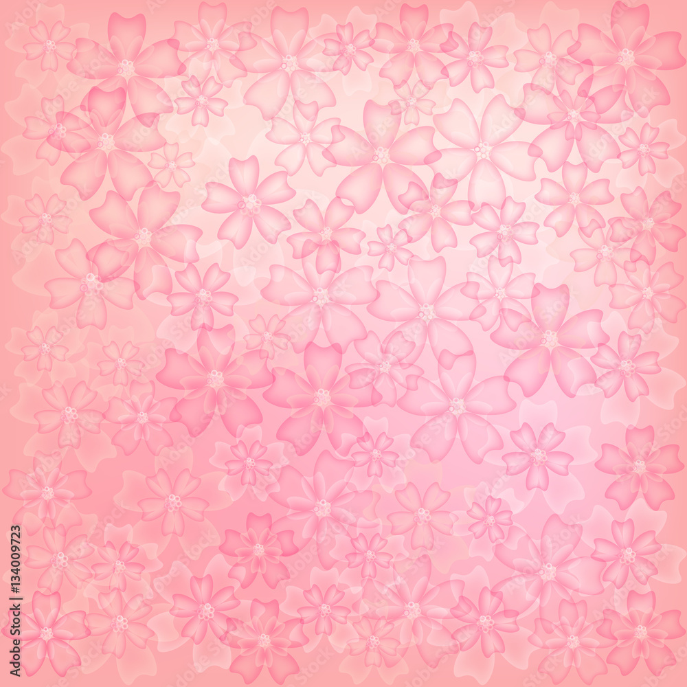 Floral abstract background. Pink and peach colors. Vector illustration.