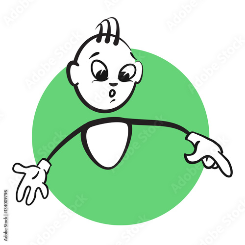 Strichmännchen Serie Emotionen - Abwarten