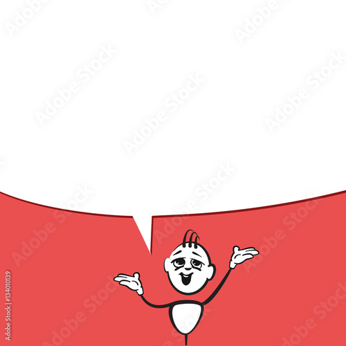 Strichmännchen Serie Emotionen - Sprechblase groß
