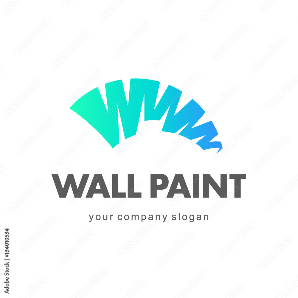 Fotografie Vector logo design. Wall paint, home decor, decoration