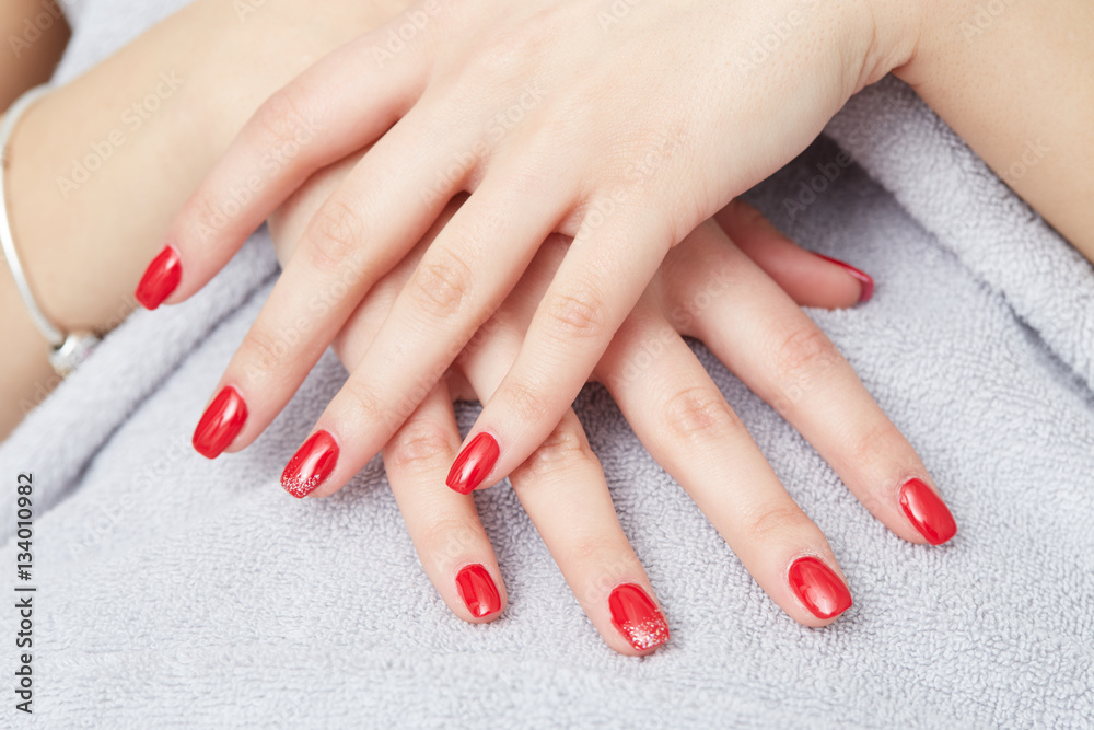 Beautiful hand with perfect nail french manicure Beautiful hand with perfect nail french manicure