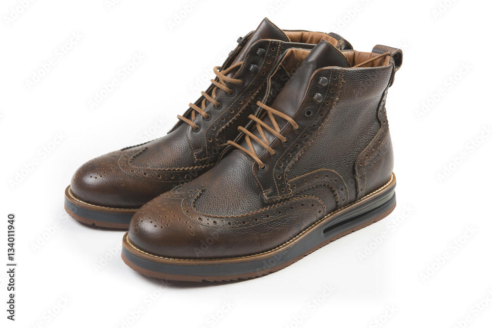 Men wintwr boots.clipping path