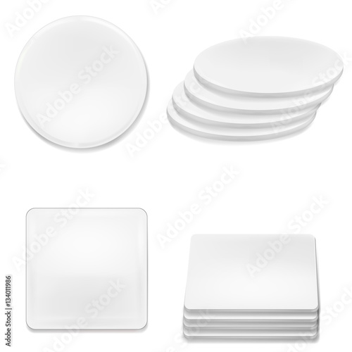 Table coasters with separate shadows