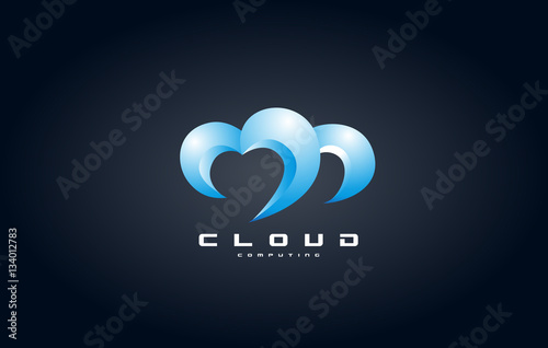 Cloud computing logo icon design