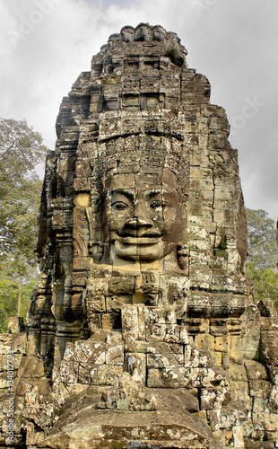 The Bayon -  richly decorated Khmer temple at Angkor in Cambodia.
