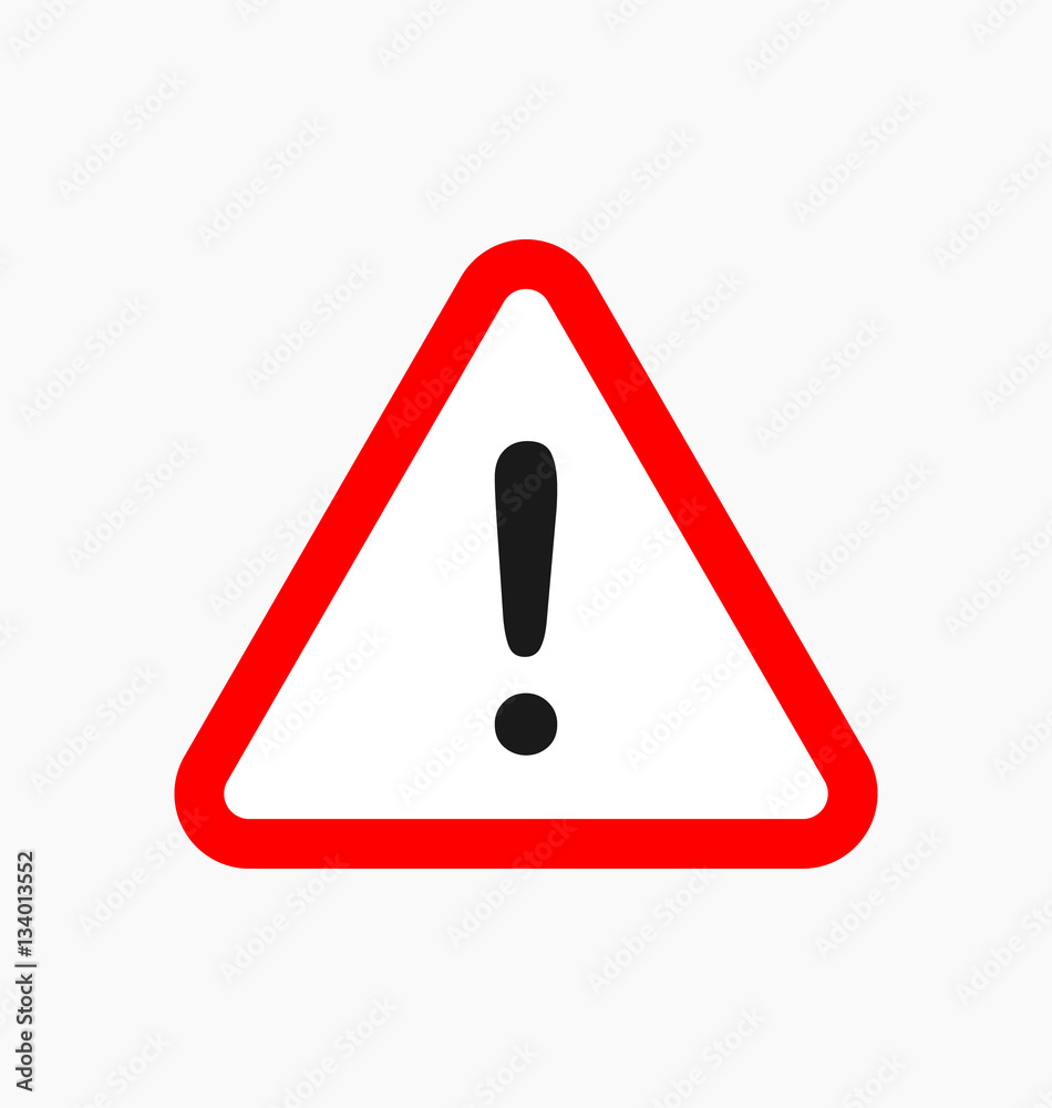 Caution icon / sign in flat style isolated. Warning symbol for your web site design. Caution icon / sign in flat style isolated. Warning symbol for your web site design.