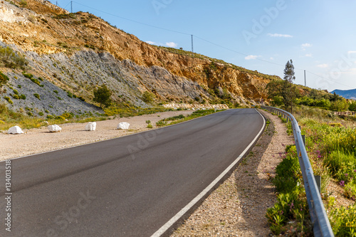 View of a lonely road in the south of Spain