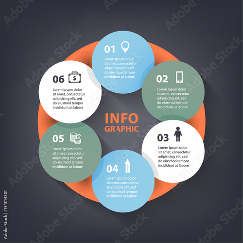 Vector colorful loop infographic. Template for diagram, graph, presentation and chart. Abstract business concept with options, parts, steps or processes.  background.
