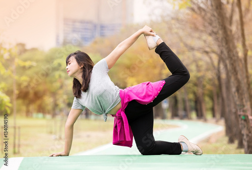 woman show Yoga Half-Bow Pose - Ardha Dhanurasana
