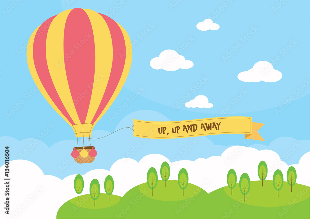 Hot air balloon with banner