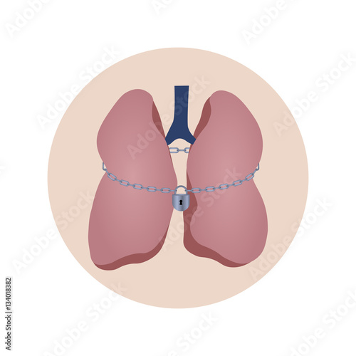 Respiratory paralysis. Human lungs.