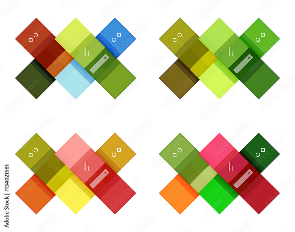 Colorful stripes infographic templates set Colorful stripes infographic templates set