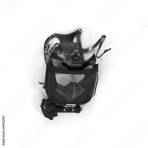 Mask for diving on white. Top view. 3D illustration